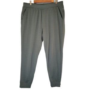 Eddie Bauer Lounge Pants Joggers Women M Olive Green Warm Pull On Stretch